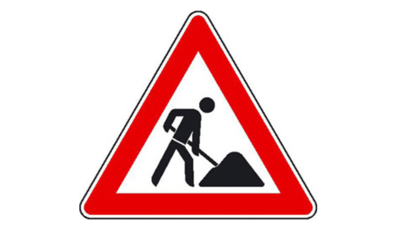Schild Baustelle