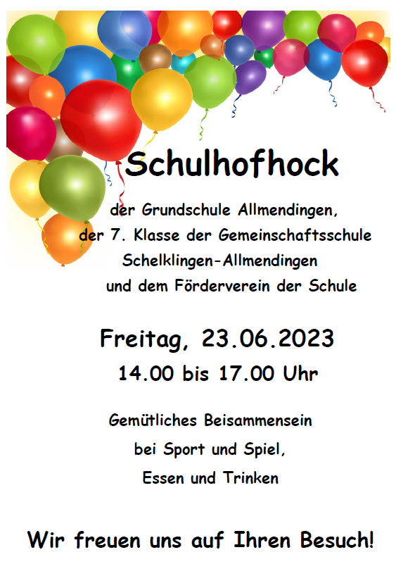 Plakat Schulhofhock