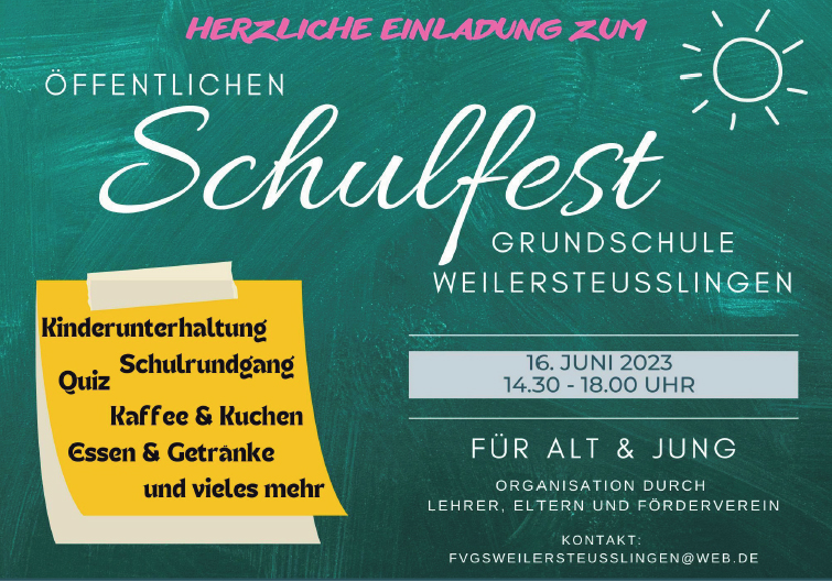 Plakat Schulfest Weiler
