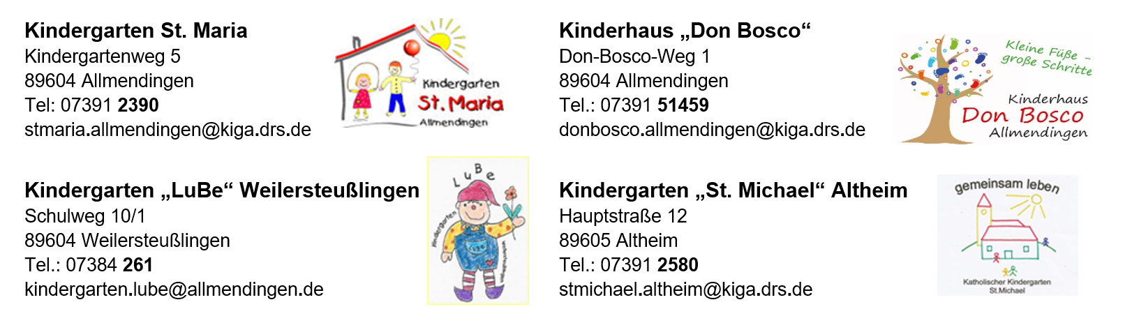 Logos der Kindergärten