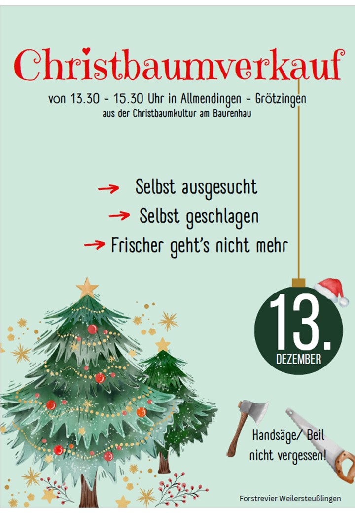 Plakat Christbaumverkauf